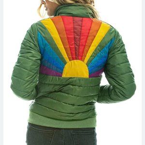 Aviator Nation sunburst jacket garden green S